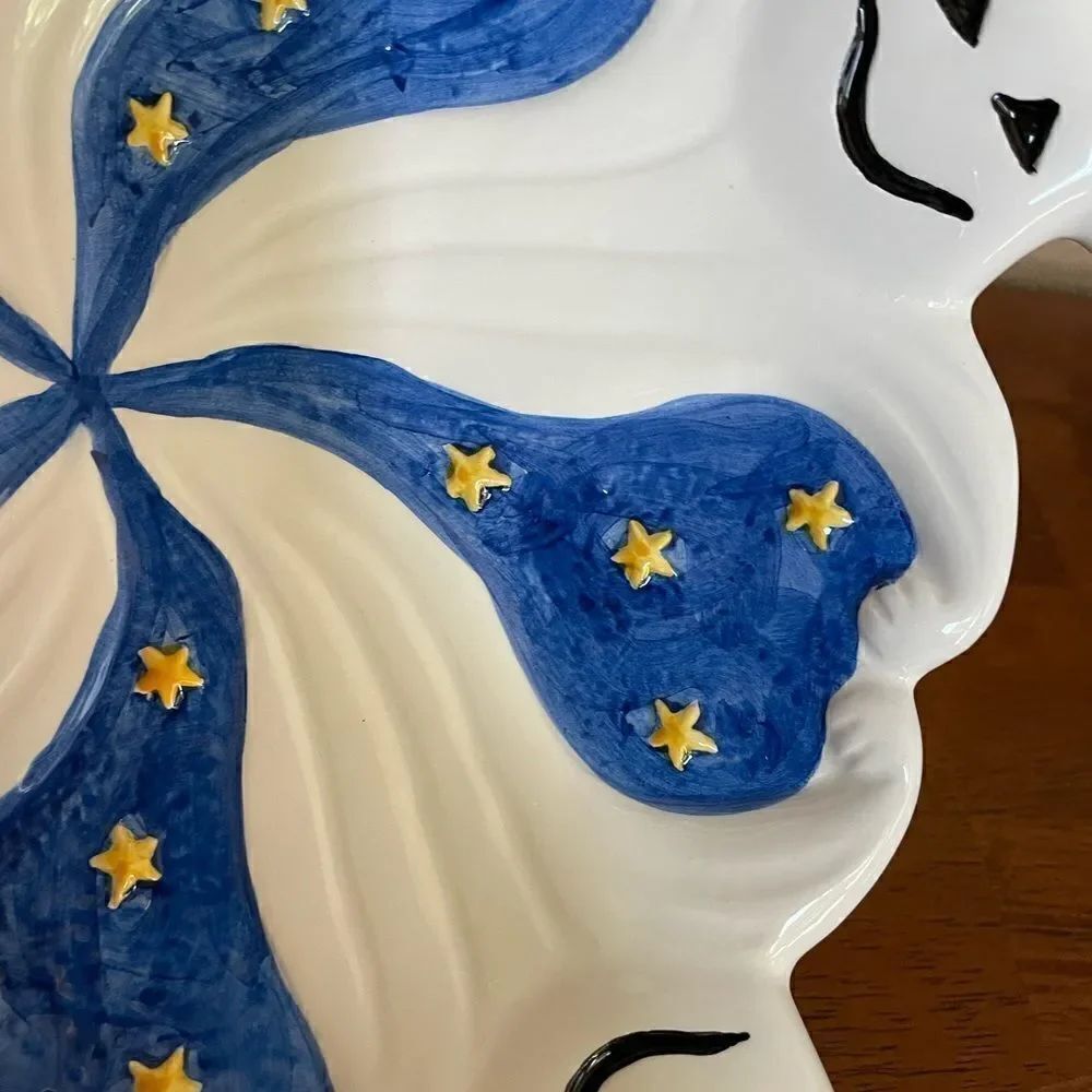 Pacific Rim Hand Painted Ghost Stars Plate Vintage HTF! - Picture 7 of 11